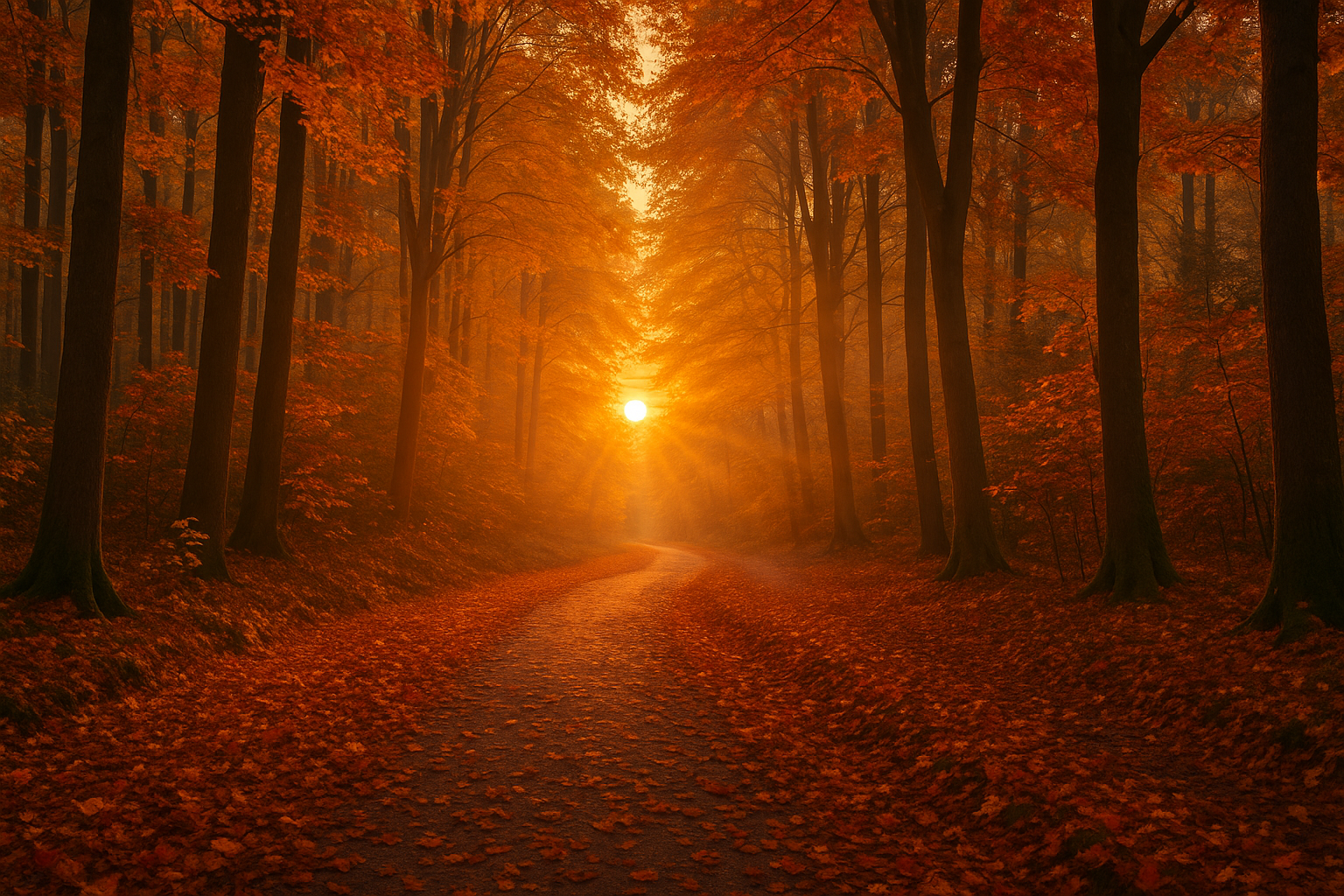 Lichtung im Wald Bäume und Laub die Sonne scheint